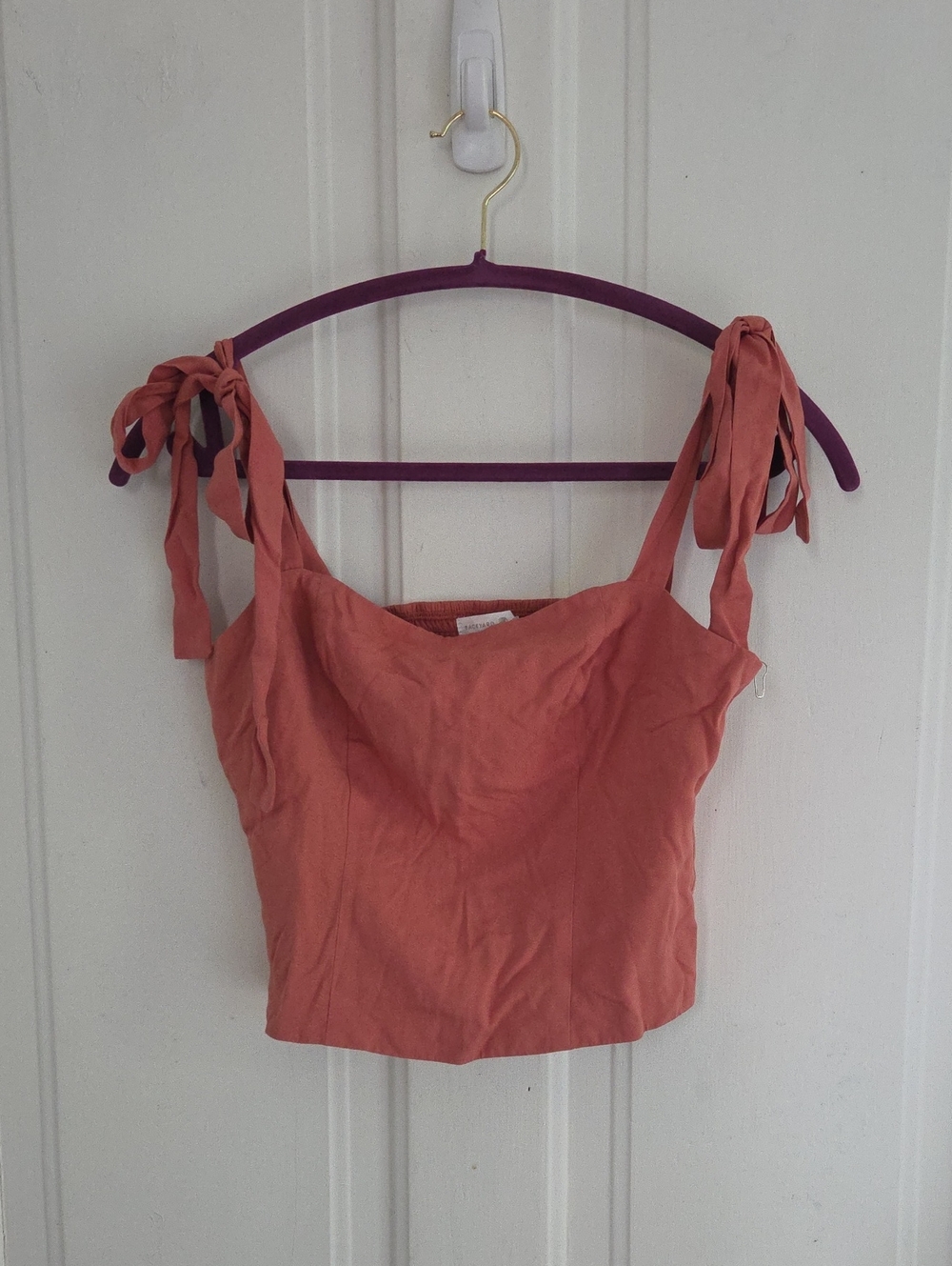 Mauvey Pink Tie Strap Crop Top